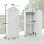 Outsunny Wooden Garden Shed, Storage Room with Adjustable Shelves and Galvanized Roof.