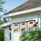 Set of 3 Bat Houses Bat Box in Fir Wood, 18x6x22.5 cm, Wood Color