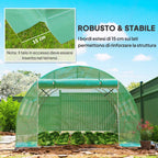 Outsunny PE Greenhouse Cover with 8 Windows, Roll-Up Door and Buried Edges, 4x3x2 m, Green