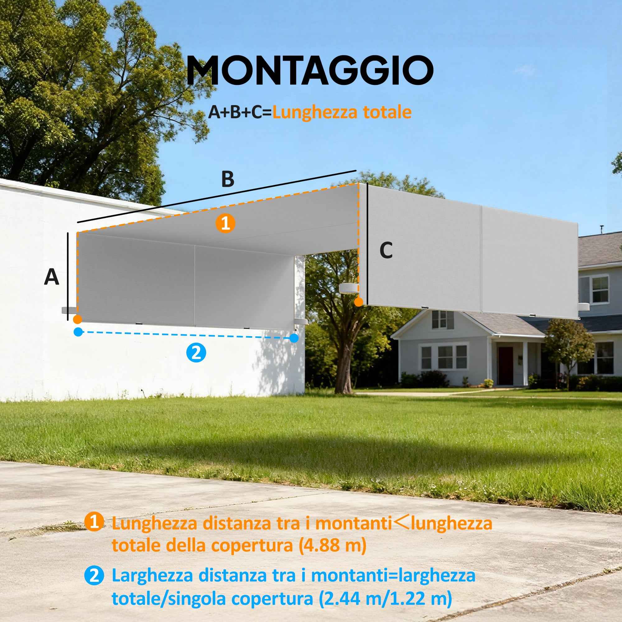 Outsunny Pergola Cover UV30+ Gazebo Canopy, 3x3m, Light Grey