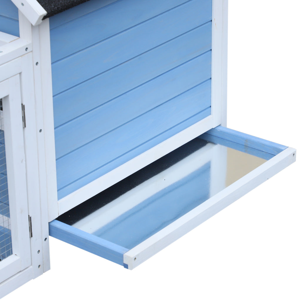 Chicken Coop with Running Area and Removable Nesting Tray, Wooden Garden Chicken Coop with Waterproof Roof, 180x91x79 cm