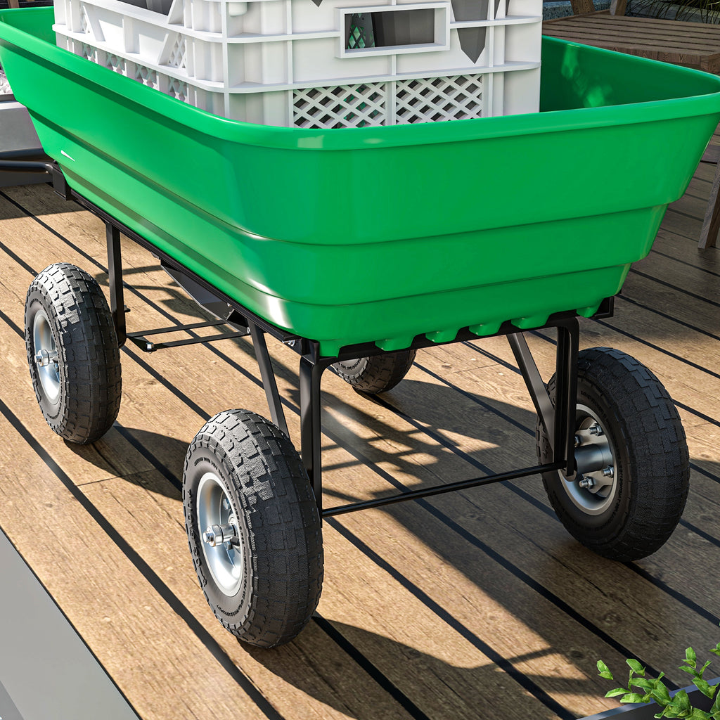 Outsunny Set of 2 Cart Wheels Ø25.5x7.5 cm Capacity 80 kg with Grooves, in Rubber and Steel, Black