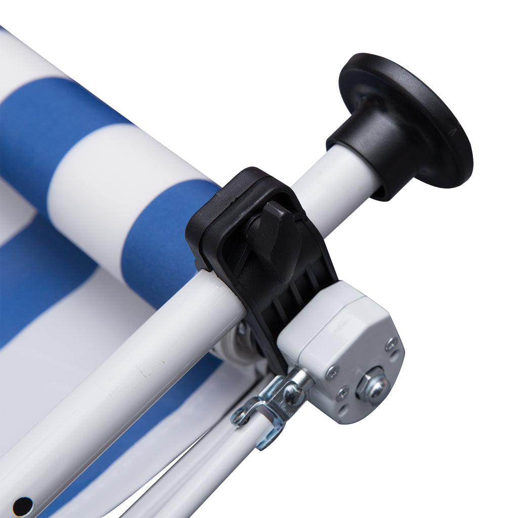 Outsunny 3x1.5m Arm Awning with Crank and Telescopic Structure, White and Blue