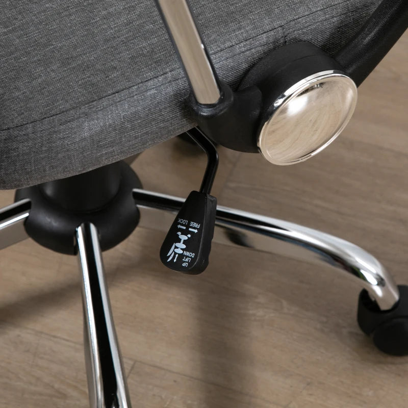 Grey Fabric Office Chair, Ergonomic Swivel Desk Chair, 60 x 66 x 91-101cm