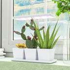 30 LED Plant Grow Lights with 3 Pots, Timer and Dimmable Lighting, 31.8 x 13.4 x 18.6-35.6 cm, White