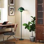 Floor Lamp with Semicircular Shade and Foot Switch, Steel, Ø30x155 cm, Green