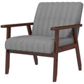Homcom Modern Chamber Armchair Padded in fabric and wood with tubular seams, gray - Borgè