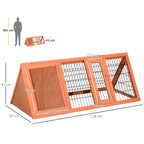 Rabbit and Pet Cage, Fir Wood Rabbit Hutch 118 x 50 x 45 cm - Borge' Group Limited
