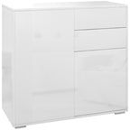 Modern Sideboard with 2 Cabinets and 2 Push-Open Drawers, 79x36x74cm, Gloss White