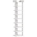 HOMCOM 9-Tier Shoe Rack, Entryway Shoe Organizer, White