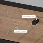 Modern Office Desk with 2 Drawers, Steel and MDF, 106x50x77 cm, Black and Oak - Borgè