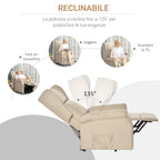 Electric Lift Recliner Chair, 135° Reclining, Load Capacity 200KG, Electric Relax Chair in Linen Effect Fabric with Remote Control, Footrest and 1 Side Pocket for Living Room, Cream White