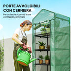 Outsunny 5-Tier Greenhouse with Zip Door, Steel and PE, 69x49x193 cm, Green