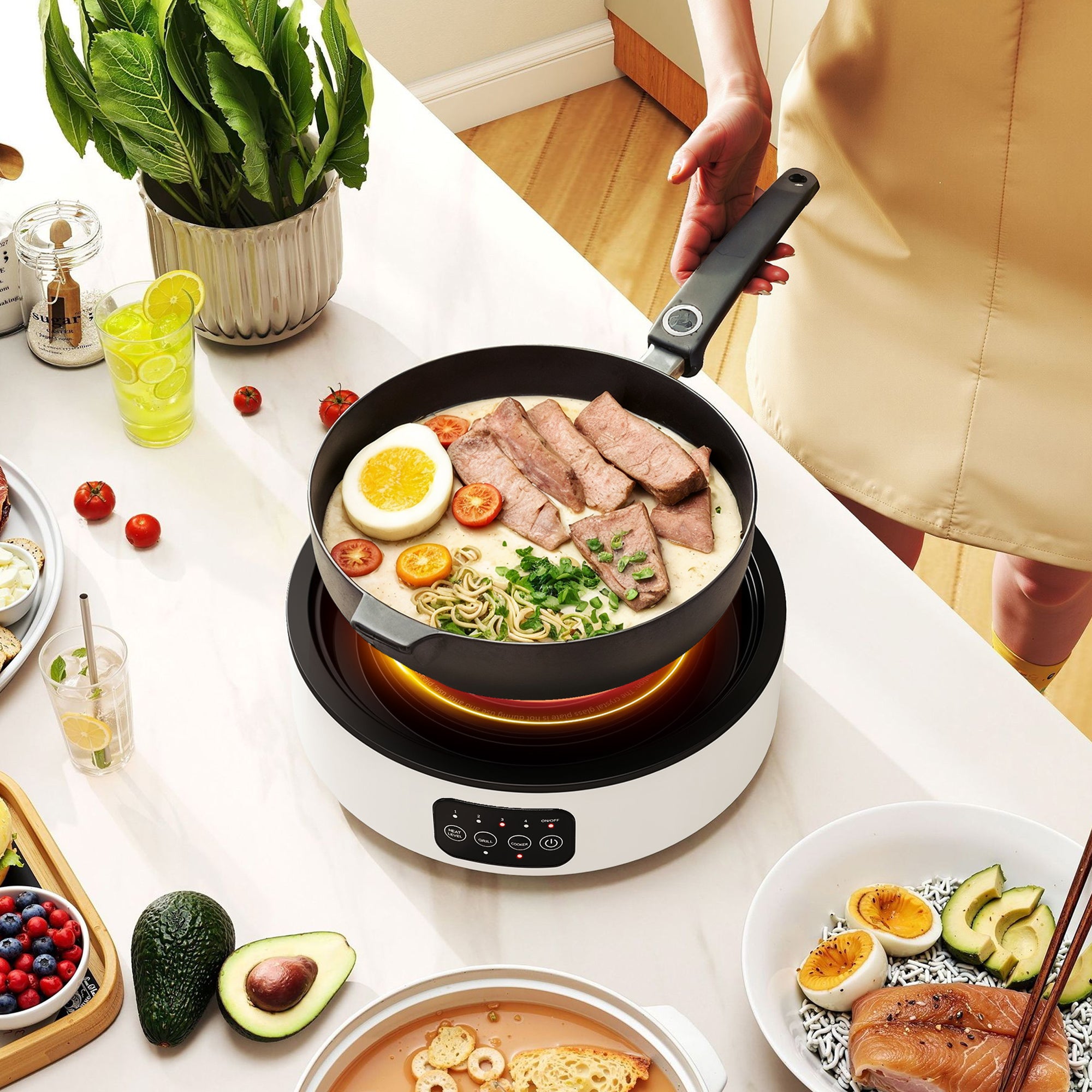 Infrared Electric Hot Plate 2000W Electric Cooker with Ø30cm Grill