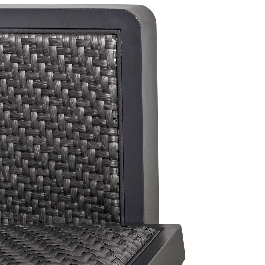 Garden Lounge Set with Outdoor Sofa and Coffee Table, Synthetic Rattan Garden Furniture, 4-Piece Set, Grey