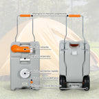 22L Camping Water Tank with Wheels and Handle and Swivel Spout, Gray