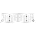 PawHut Folding Dog Gate with 4 Panels and Triangular Feet, 280x70 cm, White