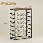 30-Bottle Floor-Standing Wine Rack with 6 Shelves, Industrial Style, Rustic Brown