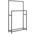 Freestanding 2-Arm Metal Towel Rack, 66x20x110 cm, Black