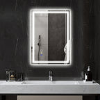 Anti-Fog Bathroom Mirror with Adjustable LED Light, Bluetooth Speaker, Touch Buttons, 50x70 cm