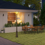 Solar Powered Garden Lamp with PIR Sensor, Aluminum and Glass, 26x24x220 cm, Black