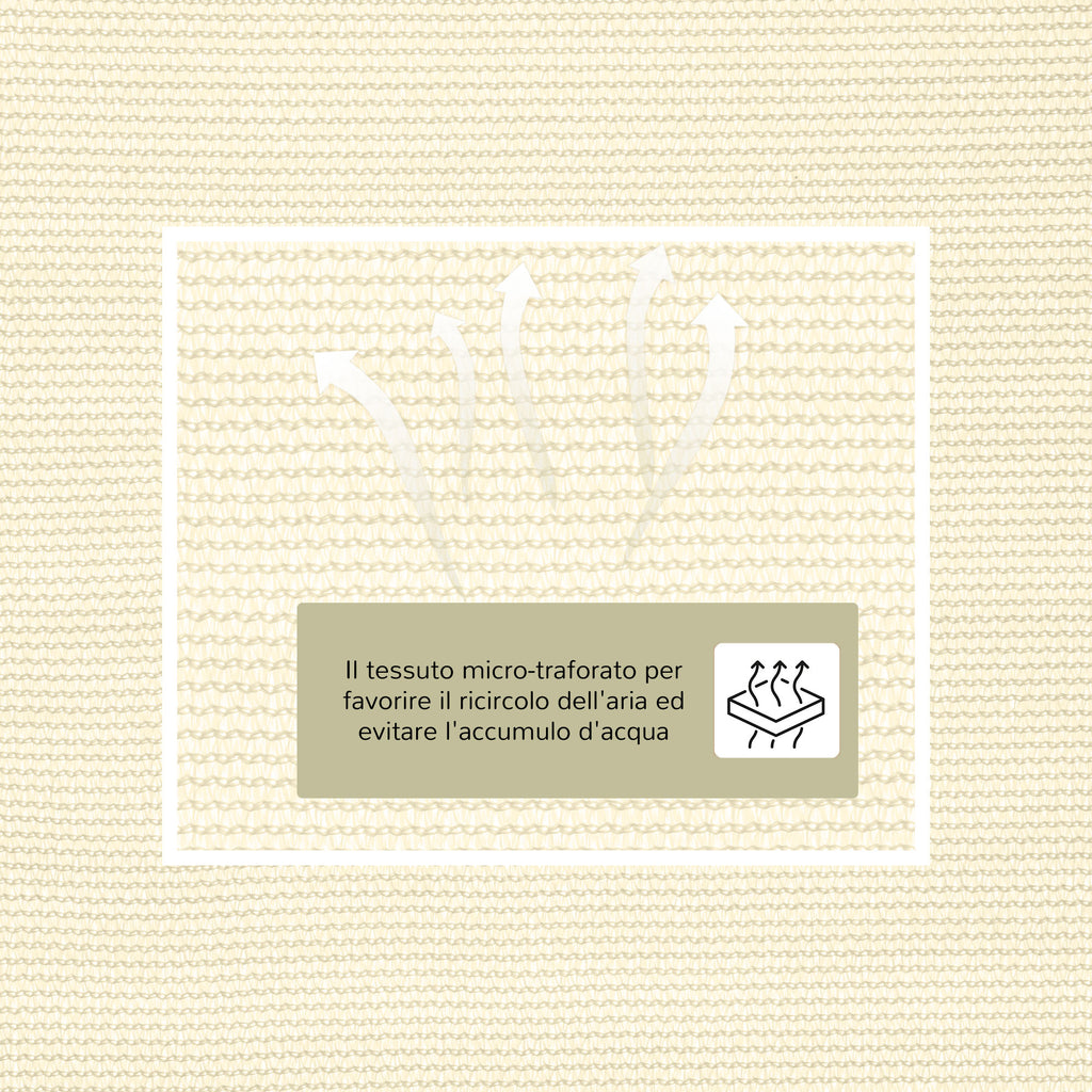 4x4x4m Triangular Sun Shade Awning in Beige Waterproof Anti-UV Fabric for Outdoors