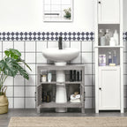 Vanity Unit with 2 Door Cabinet and Wooden Shelves 60x30x60cm, Grey
