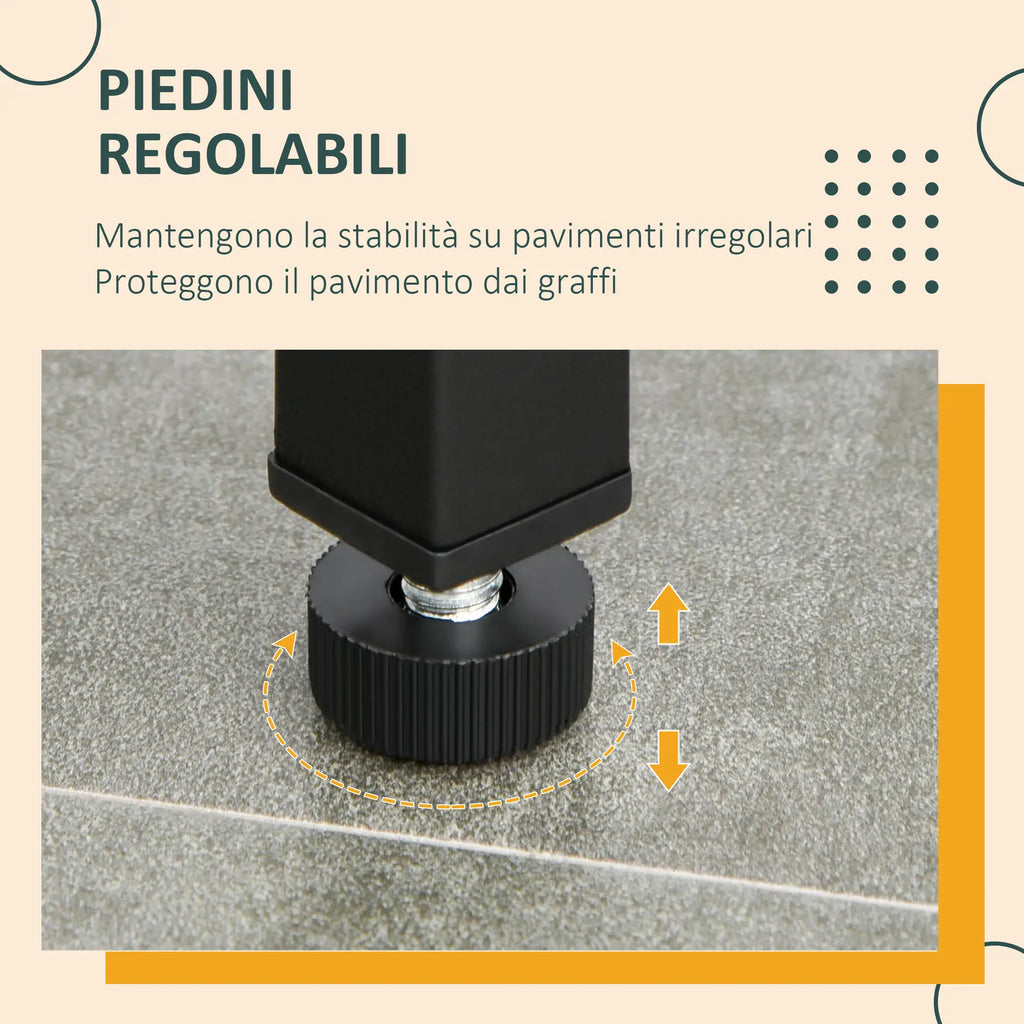 Industrial Style High Table Set with 2 Stools and Shelf in Metal and Wood, Modern Bar and Kitchen Furniture, Rustic Brown