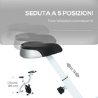 Folding Magnetic Exercise Bike with 8 Resistance Levels and Adjustable Seat, Steel, 97x43x110 cm, Black