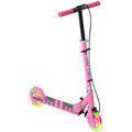 AIYAPLAY Scooter for Kids Ages 3-8 with Light-Up Wheels, Adjustable Handle and Rear Brake, Pink