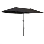 Double Garden Umbrella with Crank Opening, in Steel and Polyester, 460x270x240 cm, Black - Borge' Group Limited