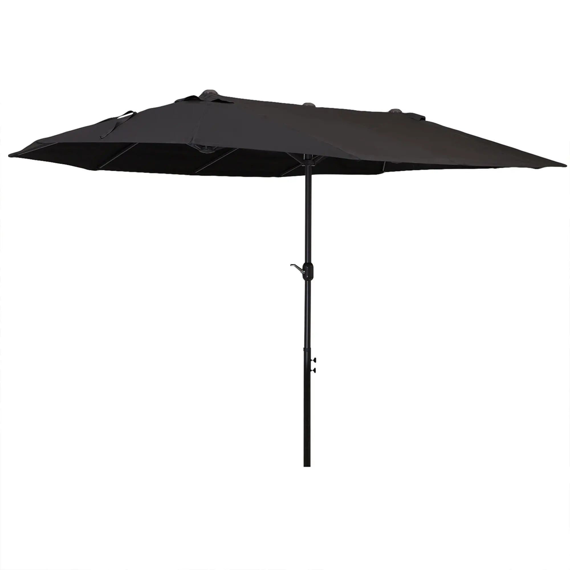 Double Garden Umbrella with Crank Opening, in Steel and Polyester, 460x270x240 cm, Black - Borge' Group Limited