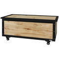 Outsunny 121L container bench with 4 wheel swallows and handles and steel, 100x50x43cm, wooden color - Borgè
