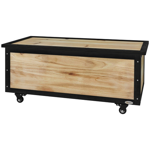 Outsunny 121L container bench with 4 wheel swallows and handles and steel, 100x50x43cm, wooden color - Borgè