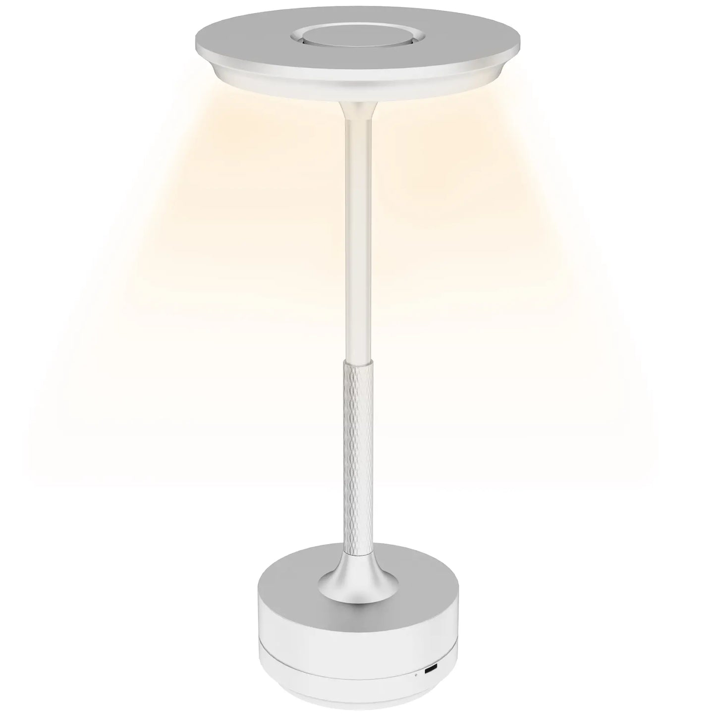 Cordless Touch Lamp LED Light 3 Tones and Rechargeable Battery, Ø13x28.5cm, Silver