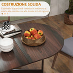 HOMCOM Folding Table with 2 Oval Flaps, Space-Saving Wooden Console, Brown - Borgè