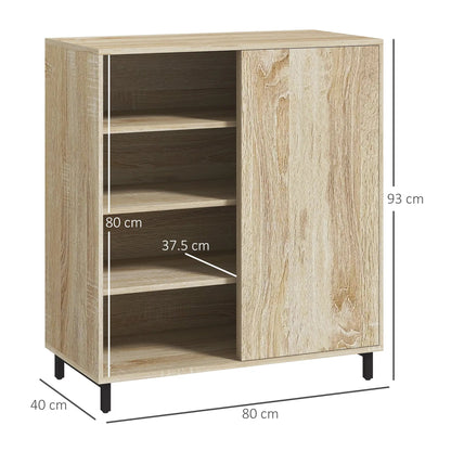 Shoe Rack in Chipboard and Steel with Adjustable Shelves, max 12 Pairs 80x40x93 cm