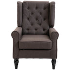 HOMCOM French Style Living Room Armchair with Padded Seat and Cushions, in Polyester, 74x86x102 cm, Brown - Borgè