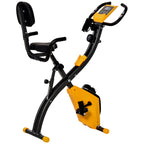 Folding Exercise Bike with 8-Level Magnetic Resistance, Heart Rate Sensor, 2.5kg Flywheel, Yellow