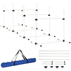 Set of 4 Agility Dog Training Hurdles with Carry Bag, Adjustable Horizontal Bar Height, 99x65x94cm