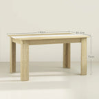 Modern Dining Table for 6 People Maximum Comfort and Style Dimensions: 140x89.5x75 cm Elegant White and Oak Finish - Borgè