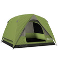 Waterproof 3-Person Camping Tent with Pocket, Lantern Hook and Bag, 2x2x1.35m, Green