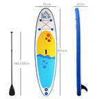 Inflatable Stand Up Paddle Board with Adjustable Paddle, Surfboard with Accessories Included, Blue 305x76x10cm