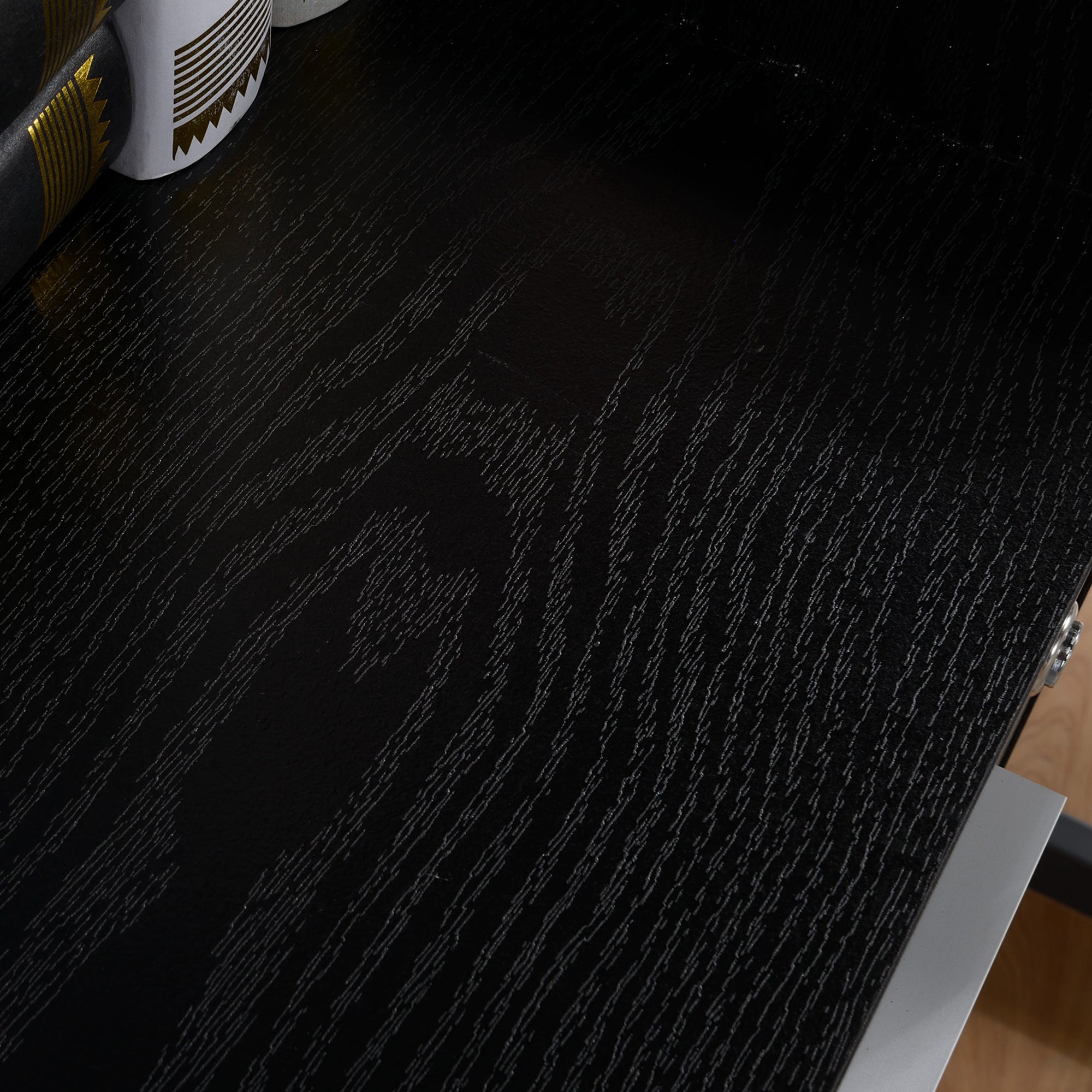 3-Drawer Wooden File Cabinet with Security Keys and 5 Wheels, 39.2 x 40 x 65.4 cm, Black