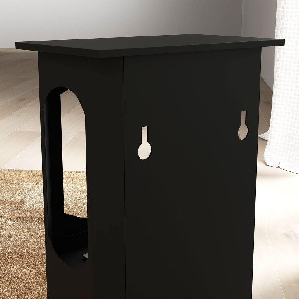 Freestanding Bioethanol Fireplace, 1.2L Burner, 3 Hour Burn Time, 20-25m² Heated Area, Black