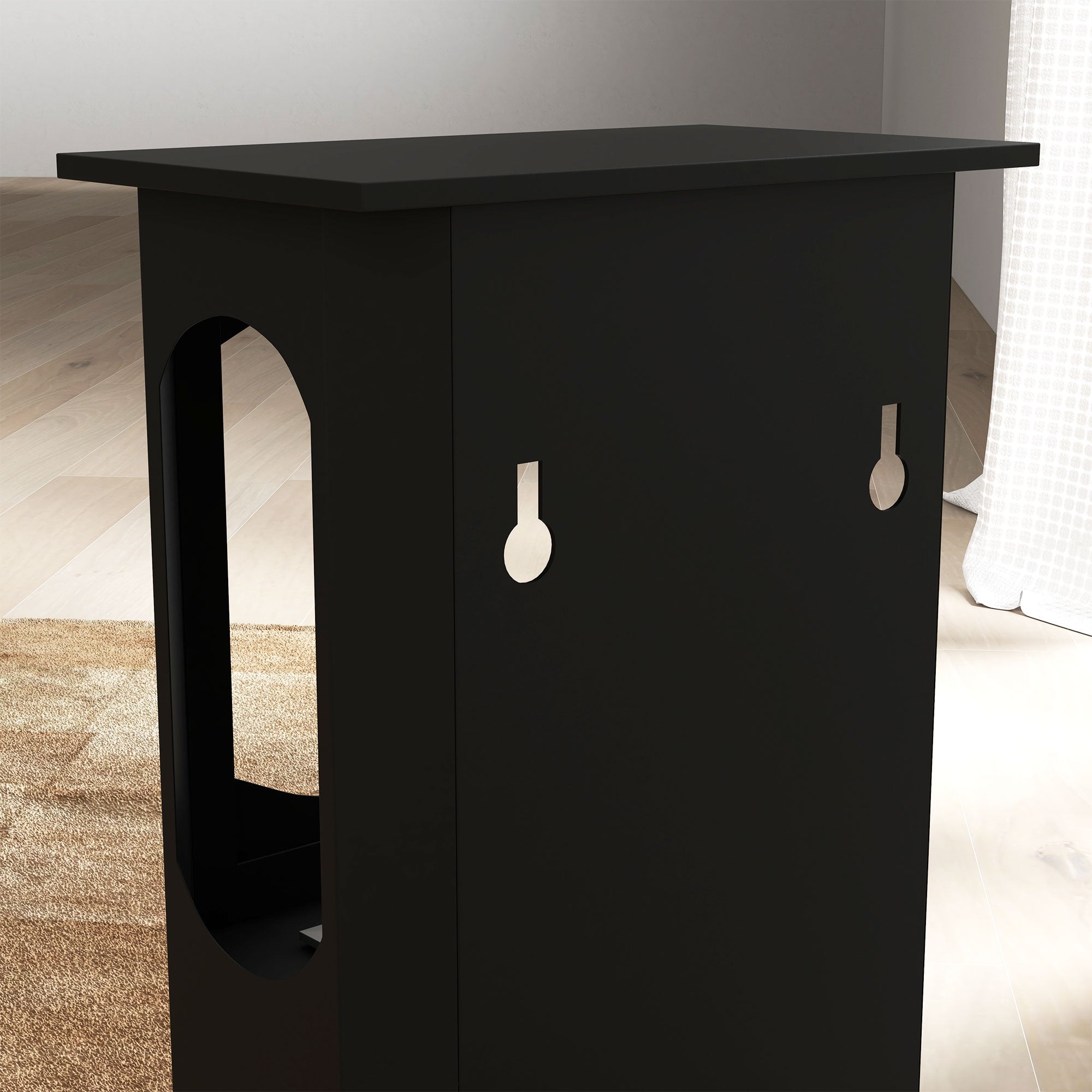 Freestanding Bioethanol Fireplace, 1.2L Burner, 3 Hour Burn Time, 20-25m² Heated Area, Black