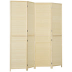 HOMCOM Folding Interior Screen with 4 Doors, Rattan Bamboo Room Divider, 180x1.6x180 cm - Borgè