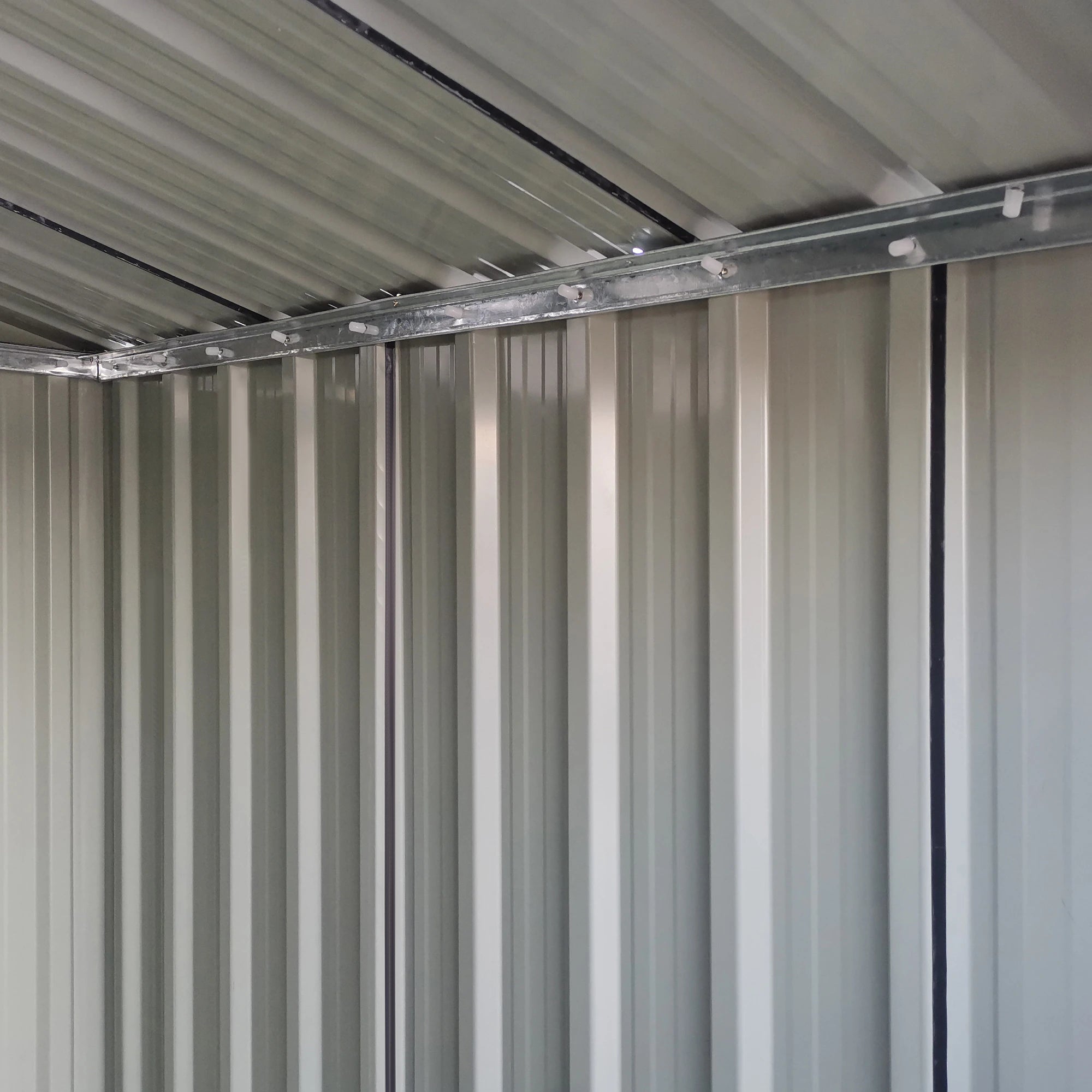Steel Tool Shed with Sloped Roof and 4 Air Vents, 152x132x188cm, Dark Grey - Borge' Group Limited