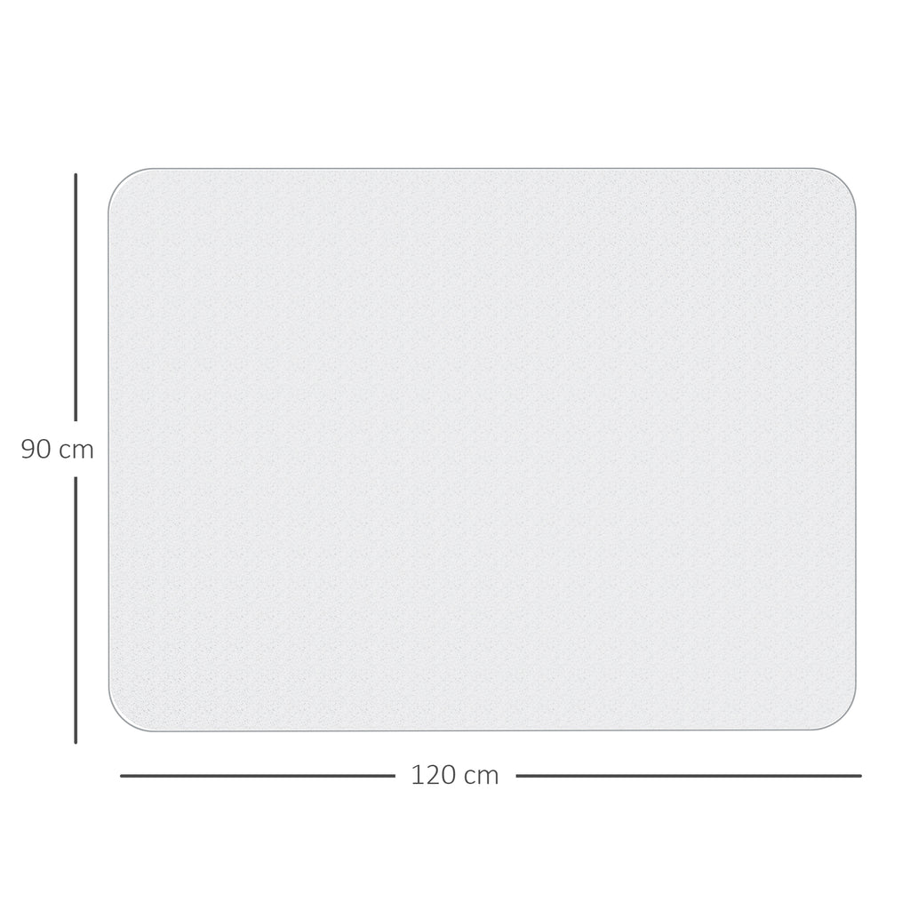 Non-slip floor-saving office chair mat in plastic, 90x120cm, transparent - Borgè