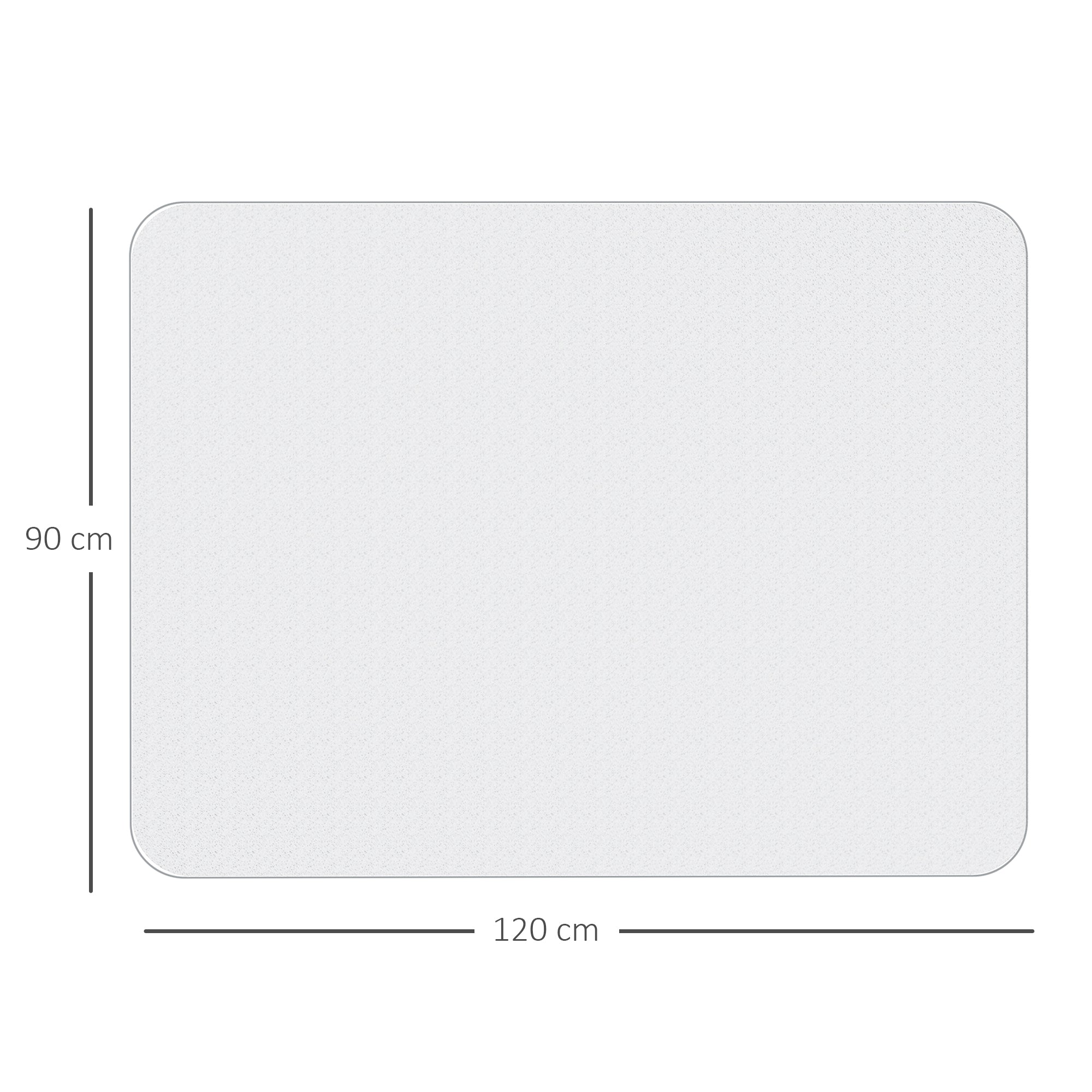 Non-slip floor-saving office chair mat in plastic, 90x120cm, transparent - Borgè